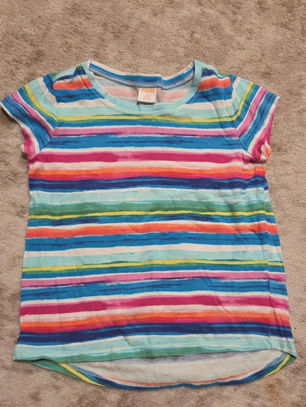 Gymboree Girls' Rainbow Stripe Short Sleeve Tee